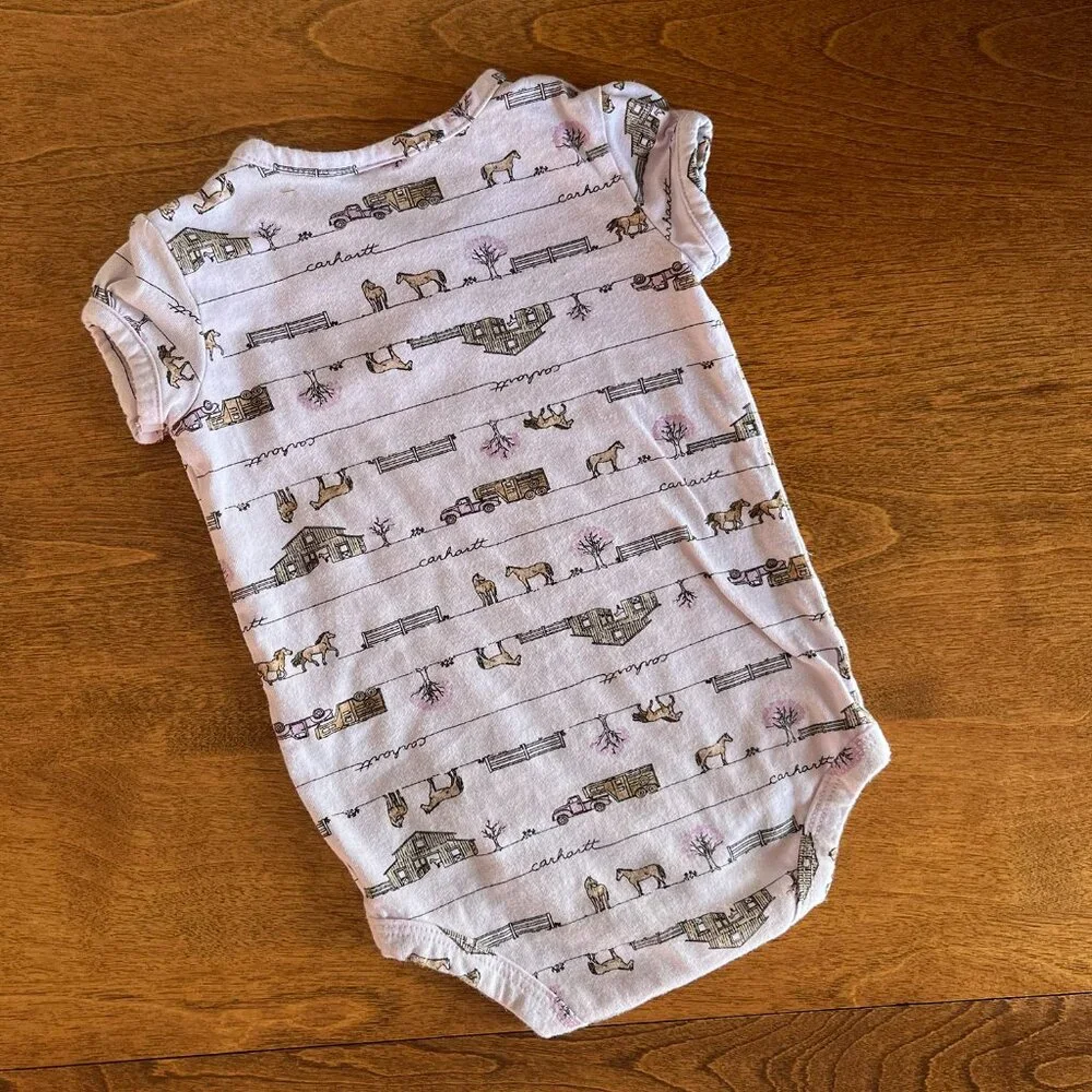 Carhartt lavender mini farm onesie 9m